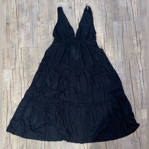Black Tiered Midi Dress